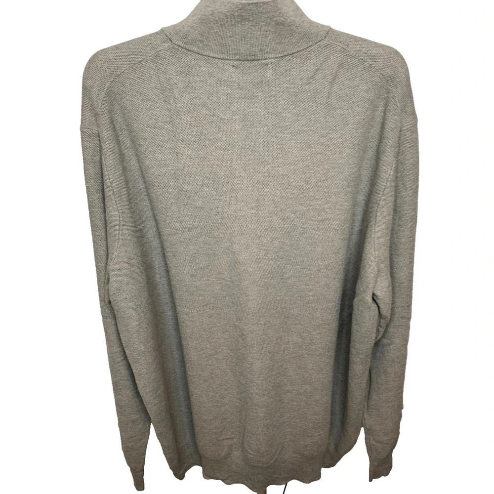 Polo Ralph Lauren Gray Mock Neck 1/4 Zip Pima Cotton Sweater Men's 4XLT